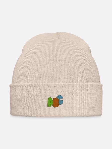 ABC - Bonnet d'hiver personnalisable en broderie - beige - Devant