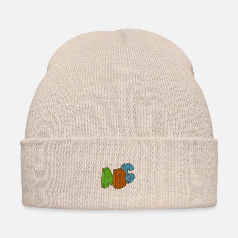 ABC - Bonnet d'hiver personnalisable en broderie - beige
