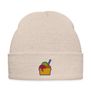 Glace - Bonnet d'hiver personnalisable en broderie - beige - Devant