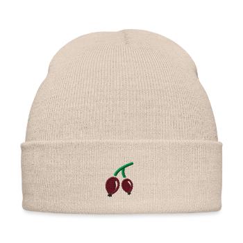 Blackberries embroidered - Embroidered Winter Hat - beige - Front