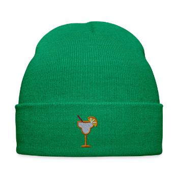 Cocktail orange embroidered - Embroidered Winter Hat - kelly green - Front