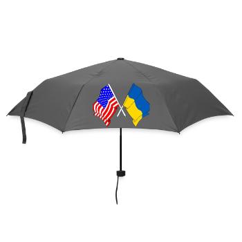 Drapeau des États-Unis et drapeau de l’Ukraine - Parapluie standard - bruyère - Devant