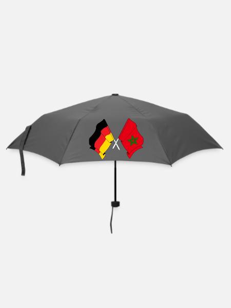 Flagge von Deutschland und Flagge Marokko - Regenschirm (klein) - Grau