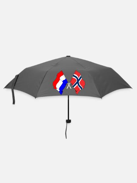 Flagge der Niederlande und Flagge Norwegen - Regenschirm (klein) - Grau