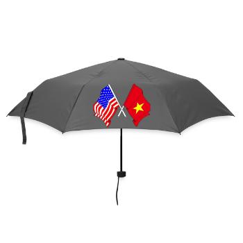 Flagge der USA und Flagge Vietnam - Regenschirm (klein) - Grau - Vorne