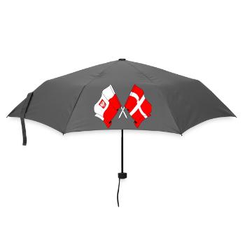 Flagge Polen und Flagge Dänemark - Regenschirm (klein) - Grau - Vorne