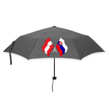 Flagge Österreich, Flagge Slowakei - Regenschirm (klein) - Grau - Vorne