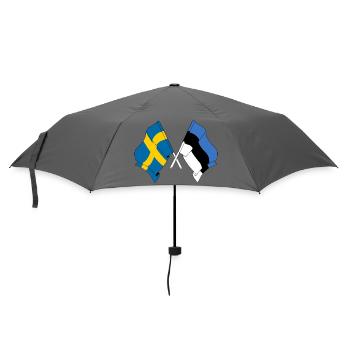 Flagge Schweden, Flagge Estland - Regenschirm (klein) - Grau - Vorne