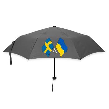 Flag Sweden, flag Ukraine - Umbrella (small) - grey - Front