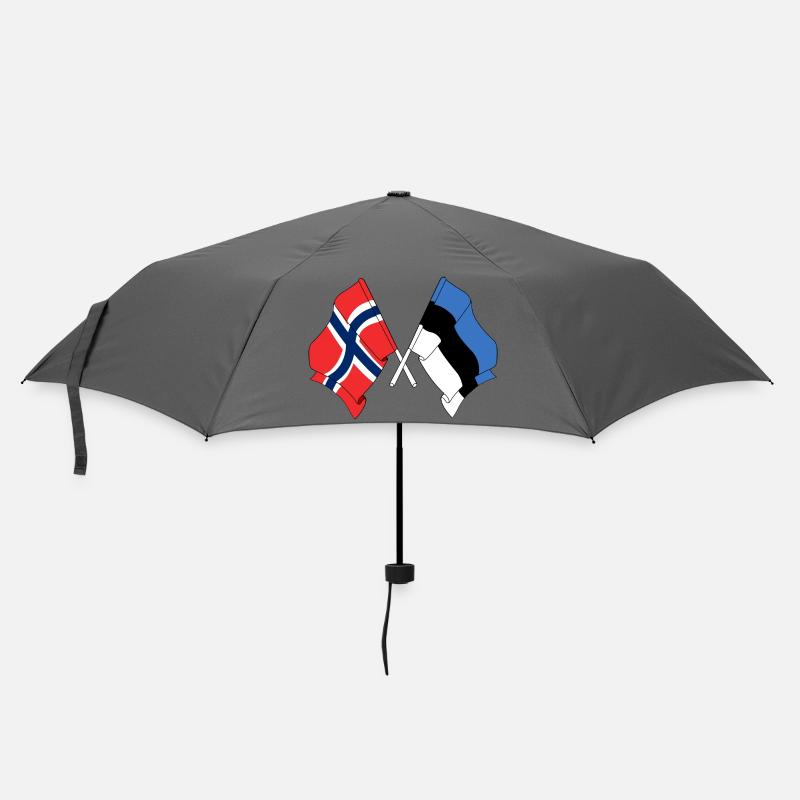 Flagge Norwegen, Flagge Estland - Regenschirm (klein) - Grau