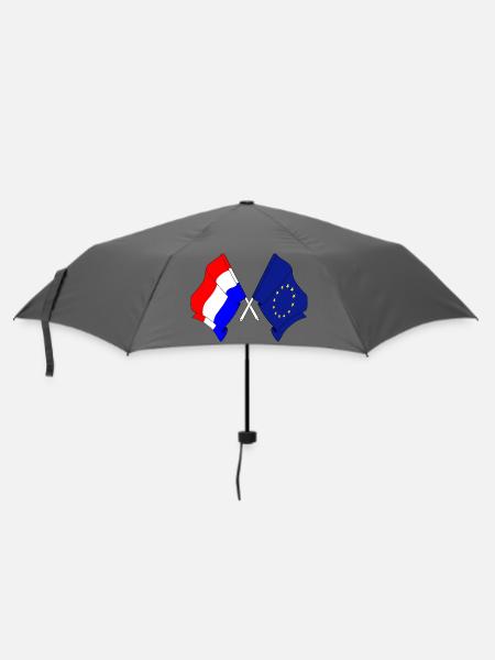 Flagge Niederlande, Flagge Europa - Regenschirm (klein) - Grau