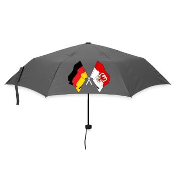 Flagge Deutschland, Brandenburg gekreuzt - Regenschirm (klein) - Grau - Vorne