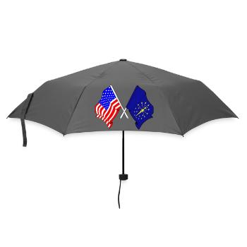 Drapeau des États-Unis et de l’État de l’Indiana croisé - Parapluie standard - bruyère - Devant
