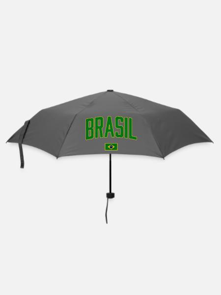 Brasil Design mit Nationalflagge - Regenschirm (klein) - Grau