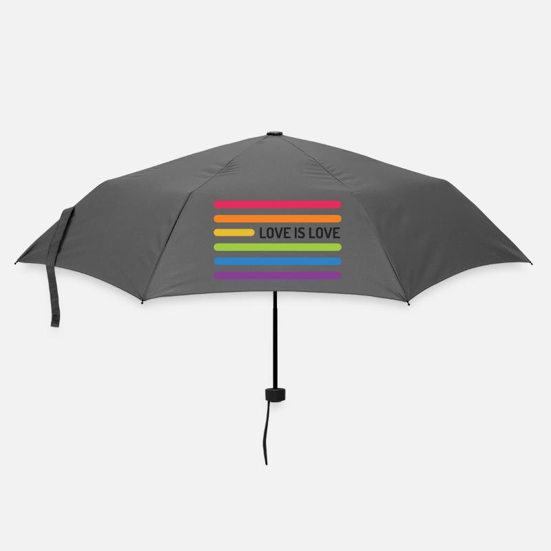 LGBT Pride Monat - Liebe ist Liebe - Regenschirm (klein) - Grau