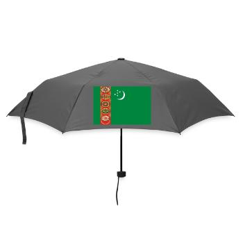 Turkmenistan – Orientalisches Wappen Flagge - Regenschirm (klein) - Grau - Vorne