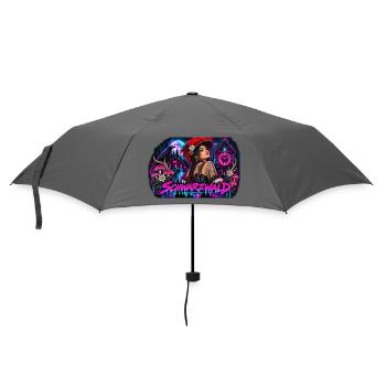 Schwarzwald Gothic Frau Mit Kuckucksuhr Und Raben - Regenschirm (klein) - Grau - Vorne