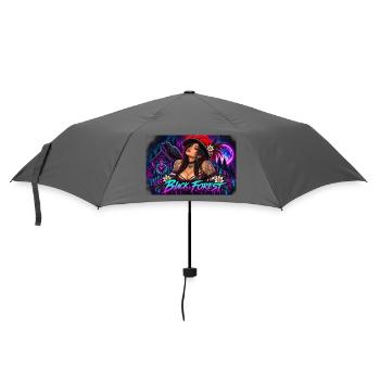 Neon Schwarzwald Pinup - Regenschirm (klein) - Grau - Vorne