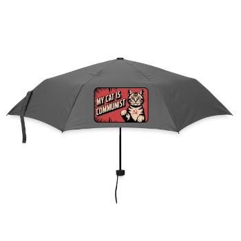 My Cat is Communist - Funny Cat PropagandaT-Shirt - Umbrella (small) - grey - Front