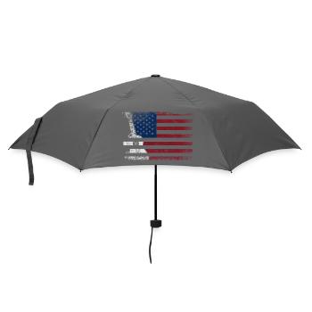 Hawaiian Ukulele Uke American Flag - Umbrella (small) - grey - Front