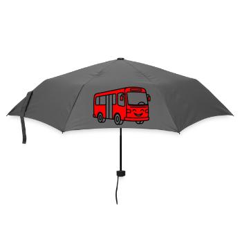 Bus-Cartoon - Regenschirm (klein) - Grau - Vorne