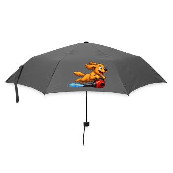 Dog Flying With Leaf Blower Jetpack - Umbrella (small) - grey - Front