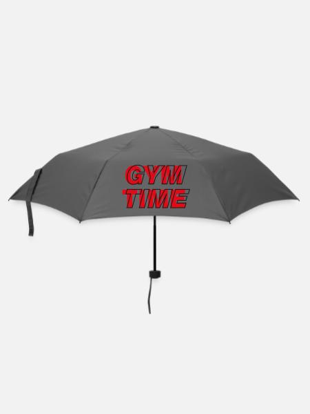 Zeit im Fitnessstudio - Regenschirm (klein) - Grau
