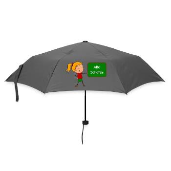 Einschulung ABC Schütze - Regenschirm (klein) - Grau - Vorne