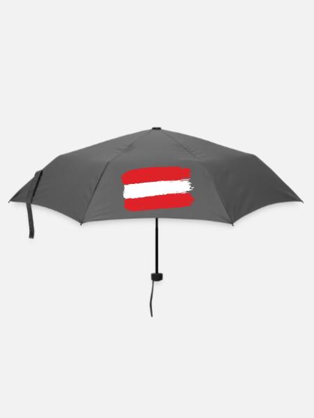 Österreich Flagge Pinselstrich Austria - Regenschirm (klein) - Grau
