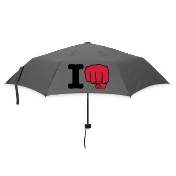 i Punch | ich schlage | ich boxe | Boxing | Karate - Umbrella (small) - grey - Front