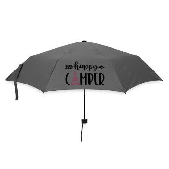 happy camper - Regenschirm (klein) - Grau - Vorne