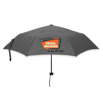 Ich bin dieser Kegelbruder von dem alle reden - Regenschirm (klein) - Grau - Vorne