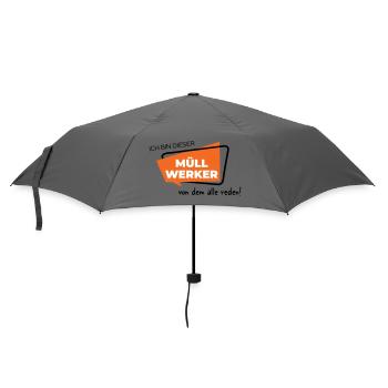 Ich bin dieser Müllwerker von dem alle reden - Regenschirm (klein) - Grau - Vorne
