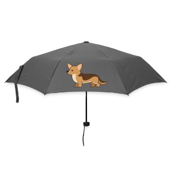 Cozy Corgi Silhouette Print - Umbrella (small) - grey - Front