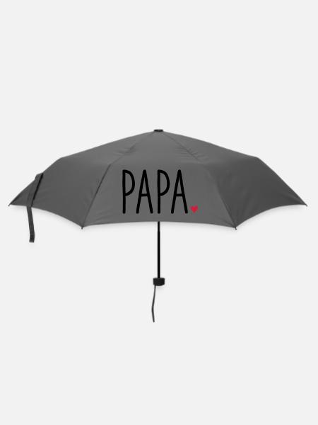 Papa Herz - Geschenk Vatertag Familie Kind Liebe - Regenschirm (klein) - Grau