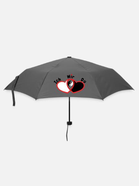 Liebespaar Beziehung Liebe - Regenschirm (klein) - Grau