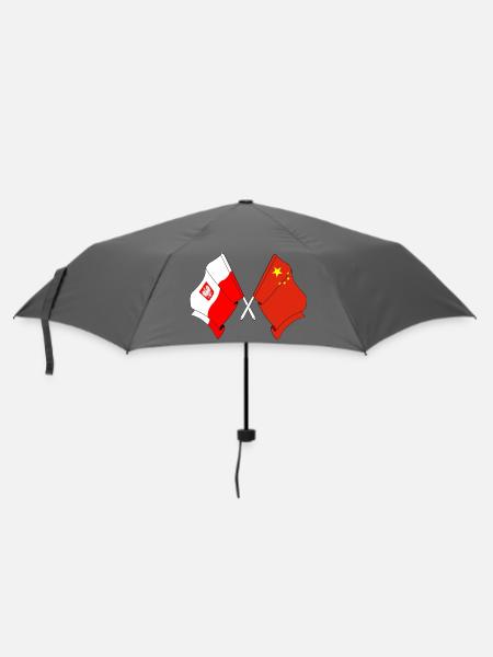 Flagge Polen, Flagge China - Regenschirm (klein) - Grau