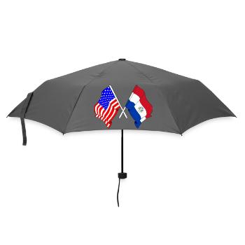 Flag USA, flag Paraguay - Umbrella (small) - grey - Front