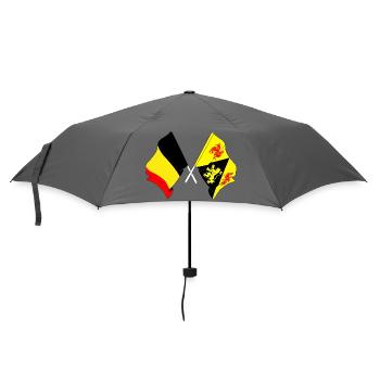 Flag Belgium and flag Walloon Brabant - Umbrella (small) - grey - Front
