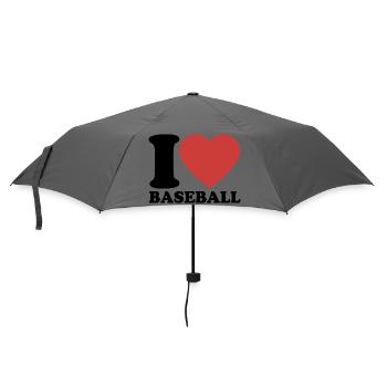 I Love Baseball - Herz - Sport - Regenschirm (klein) - Grau - Vorne