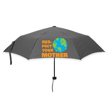 Respect Your Mother Earth Retro Eco Nature Graphic - Regenschirm (klein) - Grau - Vorne