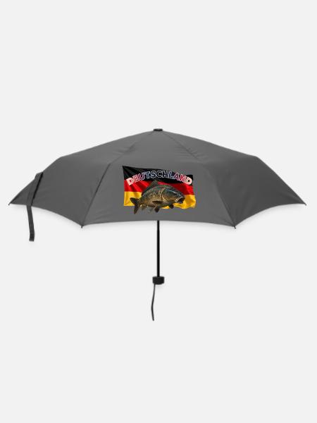 Karpfenangeln Deutschland - Angeldesign - Regenschirm (klein) - Grau
