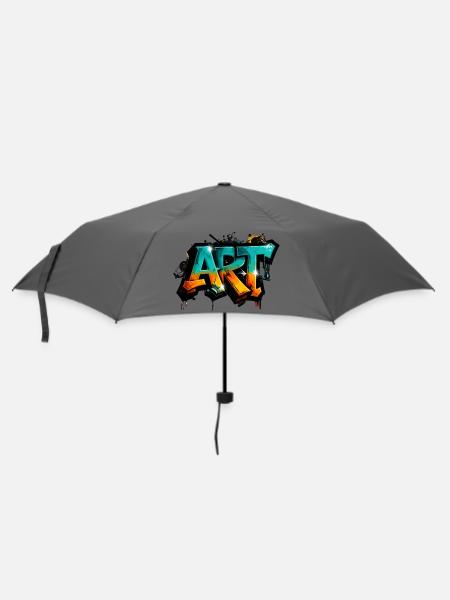 Graffiti ART Farbexplosion - Regenschirm (klein) - Grau
