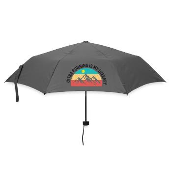Ultra Running ist meine Therapie - Regenschirm (klein) - Grau - Vorne