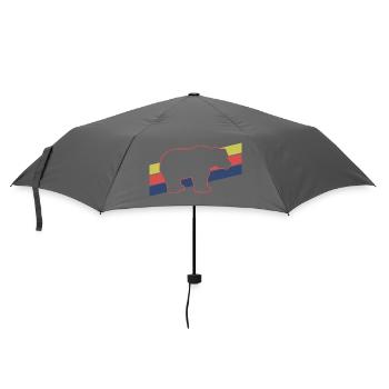 Bär Silhouette Retro Style - Regenschirm (klein) - Grau - Vorne