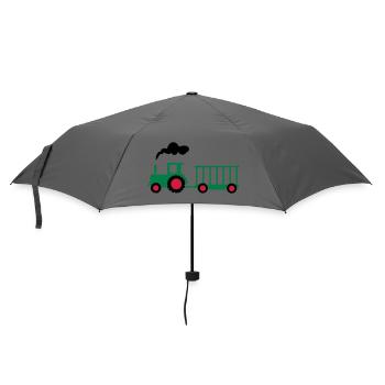 traktor trecker landwirtschaft - Regenschirm (klein) - Grau - Vorne