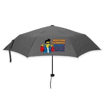 Herzlichen Glückwunsch Mama Sohn Witzig - Regenschirm (klein) - Grau - Vorne