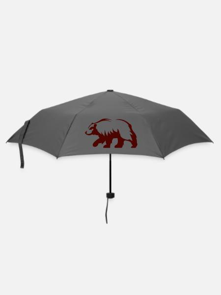 Waldbär Silhouette - Regenschirm (klein) - Grau