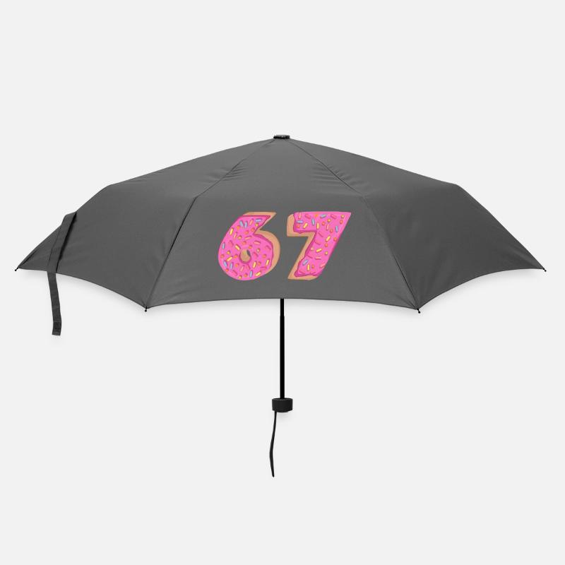 67 - Sixty Seven Number 67 Donut I-ce Cream Meme - Regenschirm (klein) - Grau