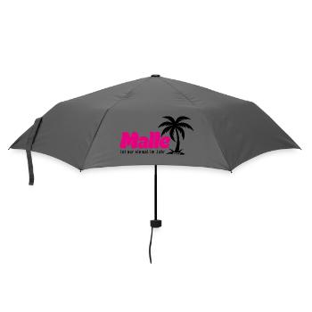 Malle ist nur einmal im Jahr 2027 – Mallorca Party - Regenschirm (klein) - Grau - Vorne